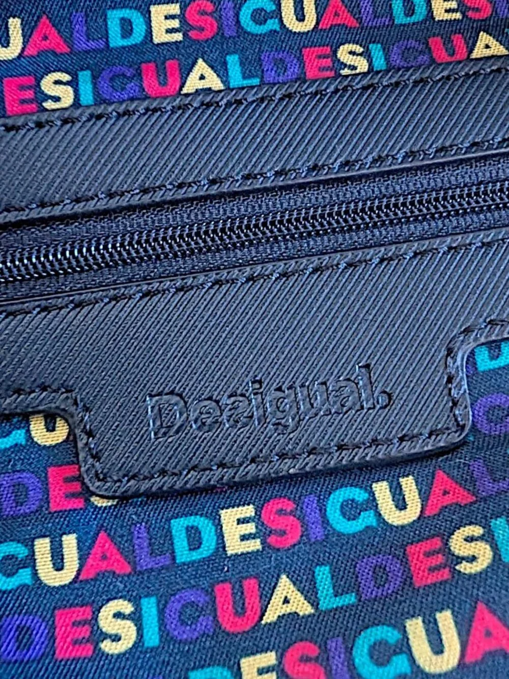 Desigual navy fairy minimalist faux leather embossed medium rucksack backpack